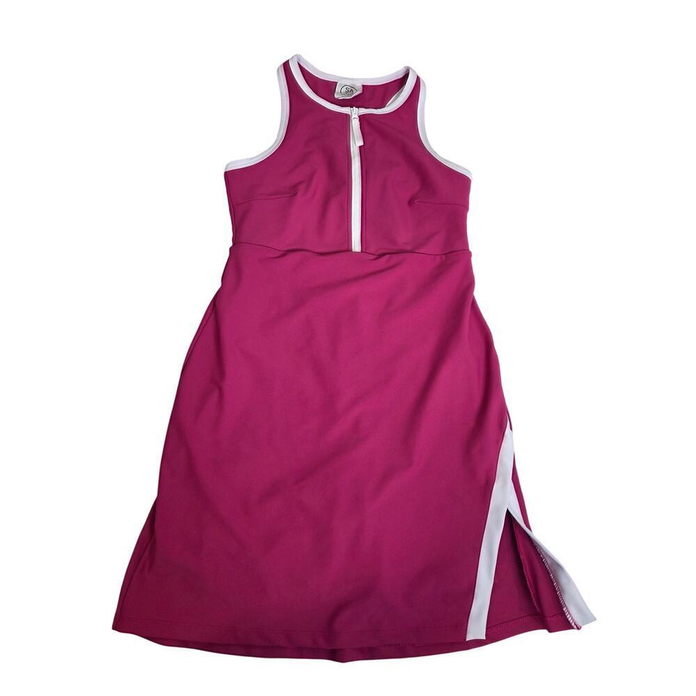 Womens SAGE Collective Zip Front Active Dress Built In Shorts Small Pink